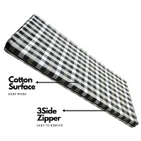 SwadeshiZon Cotton Mattress Cover with Zipper/Chain Single Bed (72x36x4 inches) Color Gray, Pack of 1-thumb2