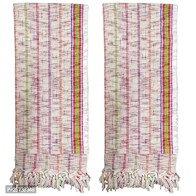 SwadeshiZon Cotton Khadi Bath Towel (Multicolour , 30x70 in) - Combo Set of 2-thumb5