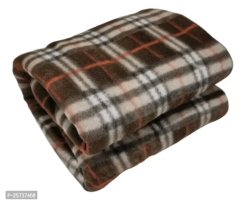 SwadeshiZon Winter Soft Single Bed Warm Woolen Blend Fleece Blanket Cover | Quilt Cover | Razai Cover with Zipper, Size- 90 x 60 in, Color- Multicolor, Single Bed Size (Single Bed, Brown)-thumb0