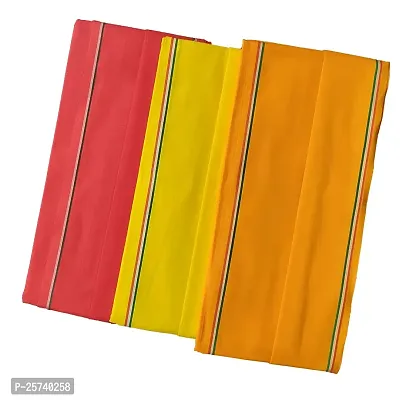 SwadeshiZon Pure Cotton Gamcha Towel (Large Size, 30 in x 70 in , Red, Yellow, Orange) - Combo Set of 3-thumb2