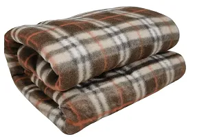 SwadeshiZon Winter Soft Single Bed Warm Woolen Blend Fleece Blanket Cover | Quilt Cover | Razai Cover with Zipper, Size- 90 x 60 in, Color- Multicolor, Single Bed Size (Single Bed, Brown)-thumb4