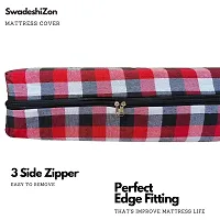 SwadeshiZon Cotton Mattress Protector/Cover with Zip/Chain, Multicolour (Color May Vary)-thumb2