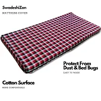 SwadeshiZon Cotton Mattress Protector/Cover with Zip/Chain, Multicolour (Color May Vary)-thumb1