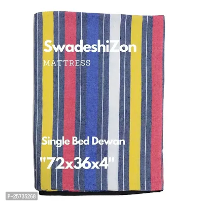 SwadeshiZon Cotton Mattress Protector/Cover Single Bed with Zip/Chain, (Multicolour, 72x36x5 inches / 3x6 Feet)-thumb2