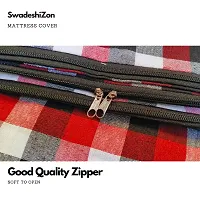 SwadeshiZon Cotton Mattress Protector/Cover with Zip/Chain, Multicolour (Color May Vary)-thumb3