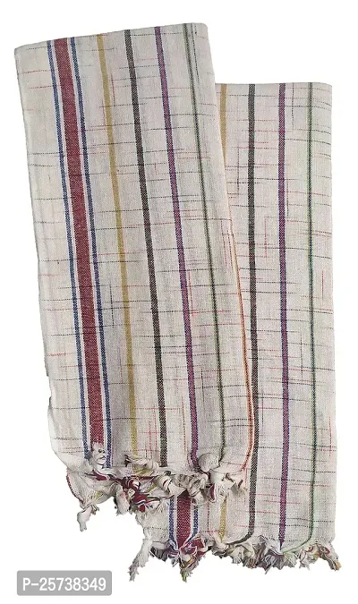SwadeshiZon Cotton Khadi Bath Towel (Multicolour , 30x70 in) - Combo Set of 2