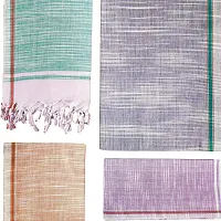 SwadeshiZon Pure Cotton Khadi Towel Gamcha for Bath Extra Large Size | Super Soft | Dry Faster | More Absorbent | Light Weight | 32 x 72 inches , Multicolor , Combo Set of 4-thumb3