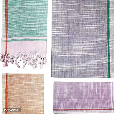 SwadeshiZon Pure Cotton Khadi Towel Gamcha for Bath Extra Large Size | Super Soft | Dry Faster | More Absorbent | Light Weight | 32 x 72 inches , Multicolor , Combo Set of 4-thumb4