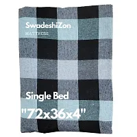 SwadeshiZon Cotton Mattress Cover with Zipper/Chain Single Bed (72x36x4 inches) Color Gray, Pack of 1-thumb1