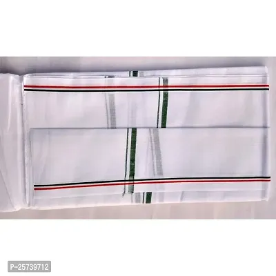 White Bengal Pure Cotton Super Soft Gamcha Bath Towel Gamosa for Men and Women (1, Green  Orange)-thumb4