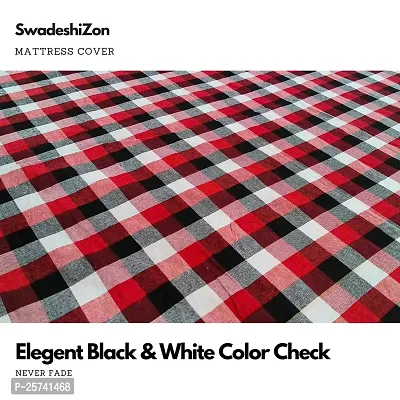 SwadeshiZon Cotton Mattress Cover Single Bed Size | Ultra Soft Breathable- Hypoallergenic | Protect from Dust or Bacteria | Zipper - Chain | 72x36x5 inches / 3x6 Feet, Multicolor-thumb5
