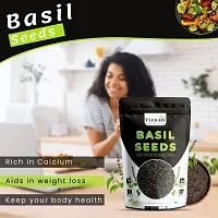Yizhao- Raw Basil / Sabja /Tukhmariya seed for Weight loss with Omega 3 , Zinc and Fiber Basil Seeds 50g ( Pack of 2 )-thumb3