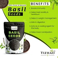 Yizhao- Raw Basil / Sabja /Tukhmariya seed for Weight loss with Omega 3 , Zinc and Fiber Basil Seeds 50g ( Pack of 2 )-thumb4