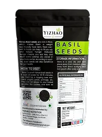 Yizhao- Raw Basil / Sabja /Tukhmariya seed for Weight loss with Omega 3 , Zinc and Fiber Basil Seeds 50g ( Pack of 2 )-thumb2