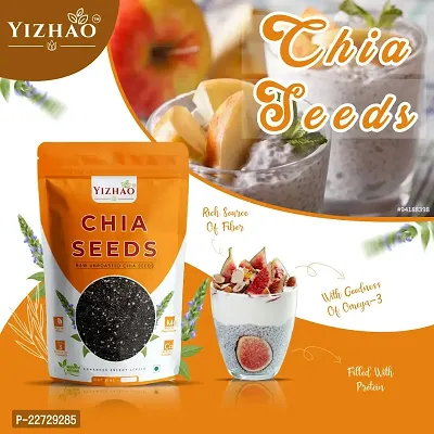 Yizhao - Raw  Unroasted Organic Chia Seeds | Source Of Omega-3| Diet Food | Calcium Rich Chia Seeds 50g ( Pack of 2 ) = 100g-thumb2