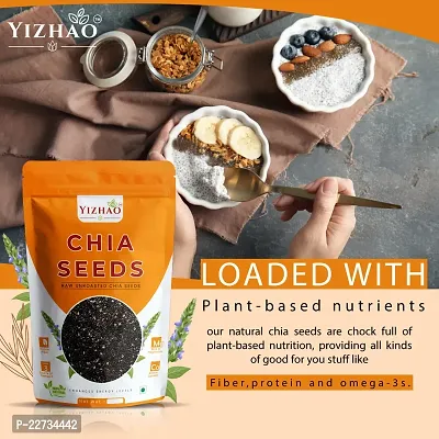 Yizhao - Raw  Unroasted Organic Chia Seeds | Source Of Omega-3| Diet Food | Calcium Rich Chia Seeds 100g ( Pack of 2 ) = 200g-thumb4