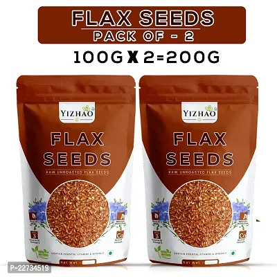 Yizhao - Raw Flax Seeds, Healthy edible Seeds, Rich in Omega 3 Fatty Acid. Weight loss Brown Flax Seeds 100g ( Pack of 2 ) =200g