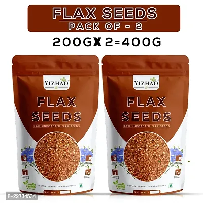 Yizhao - Raw Flax Seeds, Healthy edible Seeds, Rich in Omega 3 Fatty Acid. Weight loss Brown Flax Seeds 200g ( Pack of 2 ) =400g-thumb0