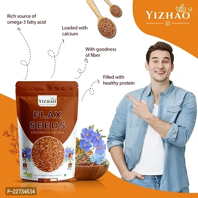 Yizhao - Raw Flax Seeds, Healthy edible Seeds, Rich in Omega 3 Fatty Acid. Weight loss Brown Flax Seeds 200g ( Pack of 2 ) =400g-thumb4