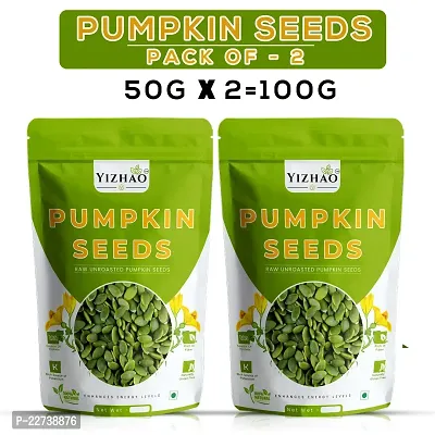 Yizhao- Raw Pumpkin Seeds - High Fibre  Protein, Nutritious Seeds for Weight Loss 50g ( pack of 2 ) =100g-thumb0