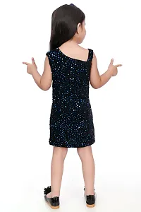 Stylish Black Velvet Embellished A-Line Dress For Girl-thumb1