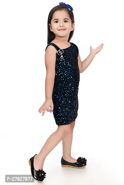 Stylish Black Velvet Embellished A-Line Dress For Girl-thumb4