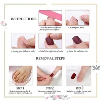 ELEPHANTBOAT? 24 pcs Lovely Press on French Fake Nails,Nude Acrylic Nails Press on,Full Cover Press On False Nails with double sided Jelly,Nail Art For Women-thumb2