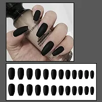 AD ESHOP | Nails Extensions Reusable Nails | Artificial Nails For Girls | Nail Extension Full Kit, Press On Nails, Acrylic Nails (black nails)-thumb1