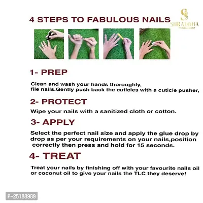 SHRADDHA BRIDAL STUDIO | THE MOST FUNKY  COOL NAILS EXTENSION | FAKE NAIL | FRENCH NAILS | ARTIFICIAL NAIL ART SET | PRESS ON NAILS | ALL SIZE | WITH- GLUE SHEET-NAIL FILE-WOODEN STICK-ALCOHOL PAD-thumb4