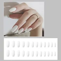 AD ESHOP | Nails Extensions Reusable Nails | Artificial Nails For Girls | Nail Extension Full Kit, Press On Nails, Acrylic Nails (white nails)-thumb2