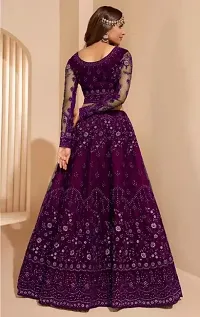 Classic Net Embroidered Lehenga Cholis with Dupatta for Women-thumb1