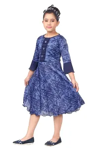 Blue Floral Printed Dress-thumb1