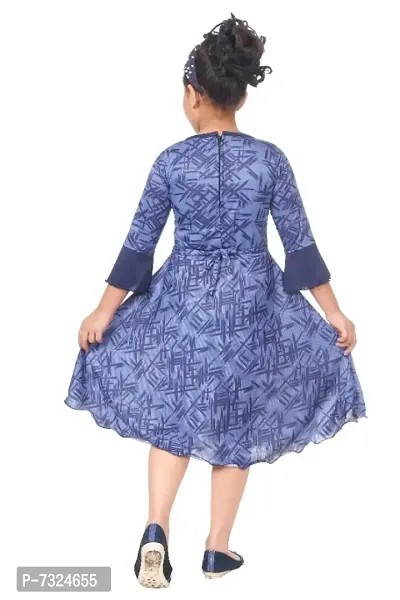 Blue Floral Printed Dress-thumb3