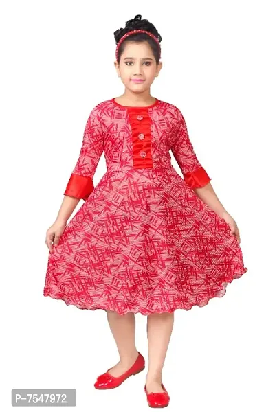 Red Floral Printed Dress-thumb0