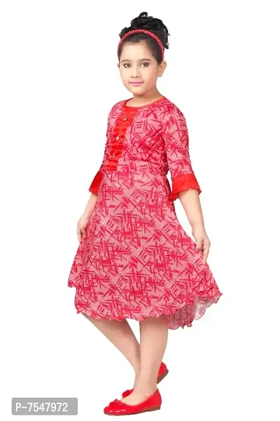 Red Floral Printed Dress-thumb2