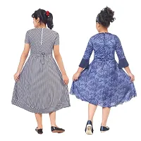 Pack of 2 Classic Printed Dresses for Kids Girls-thumb1