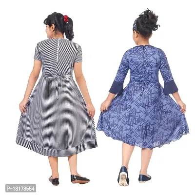 Pack of 2 Classic Printed Dresses for Kids Girls-thumb2