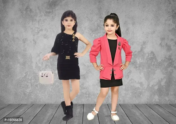 Girls Black Dresses With Jacket-thumb3