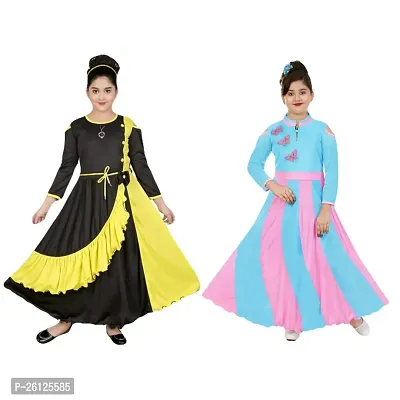 DESINER FROCK WITH EXTRA GHERA COMBO SET OF 2 FROCK  DRESSES