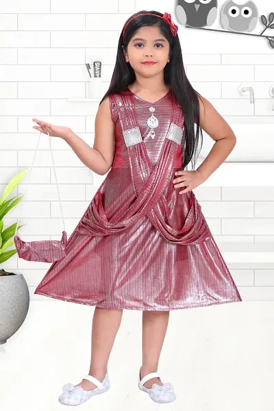 Stylish Spandex Partywear Dress For Girls