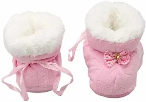 Baby Booties Socks Cum Shoes with Fur Design  Pack of 2 12 cm-thumb2