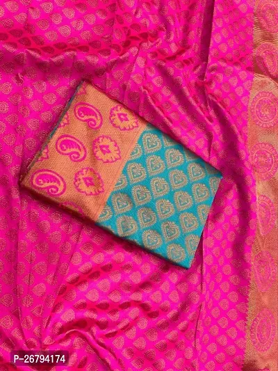 Classic Art Silk Jacquard Saree with Blouse piece-thumb3