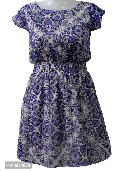 WT Women's Dress - Frock - Purple Floral Print-thumb0