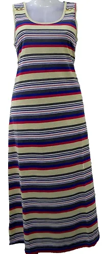WT Women's Maxi Dress - Multi Colour Stripe