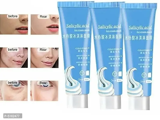Salicylic Acid Ice Cream Skin Whitening  Moisturizing Mask 120 ML  Pack Of 3-thumb0
