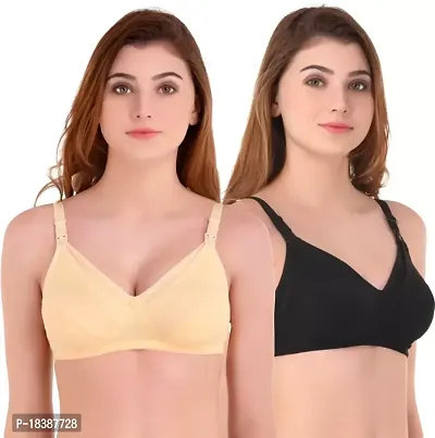 Stylish Polycotton Solid Bra For Women Pack Of 2