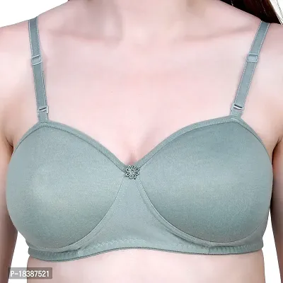 Stylish Cotton Blend Solid Bra For Women