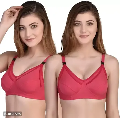 Stylish Polycotton Solid Bra For Women Pack Of 2-thumb0