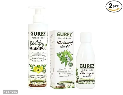 Gurez Amla Bhringraj Shampoo, Hair Oil For Men and Women Combo Pack-thumb0