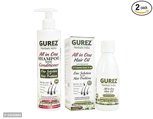 Gurez All in One Shampoo with Conditioner And Hair Oil Combo Pack